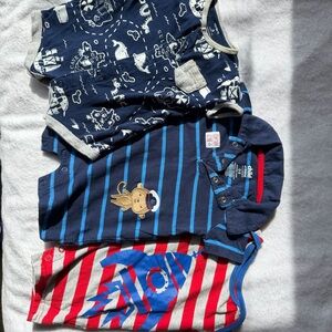 Carter's Navy Baby Romper with Nautical Print